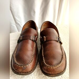 Brown Leather Loafers with Moccasin Stitching